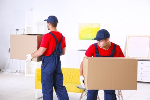 Moving van and boxes in Streatham during a local home relocation