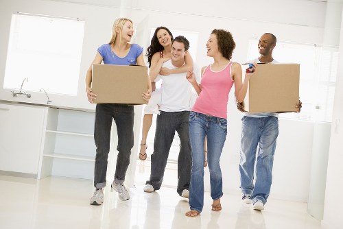 Student removals in Streatham with boxes being loaded into a moving van
