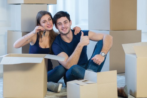 Professional house removalists in Streatham loading moving boxes
