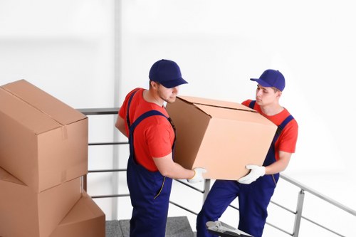 Van loading boxes and furniture for a Streatham move