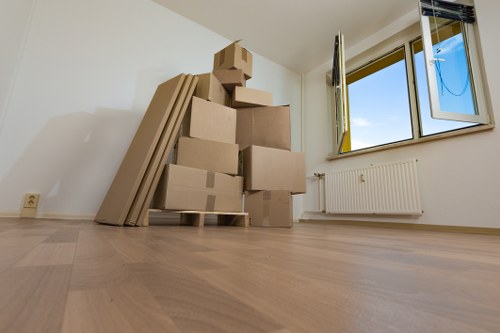 Unloading office items at a new workplace in Streatham