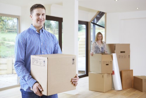 Streatham man and van service introduction with moving van and boxes