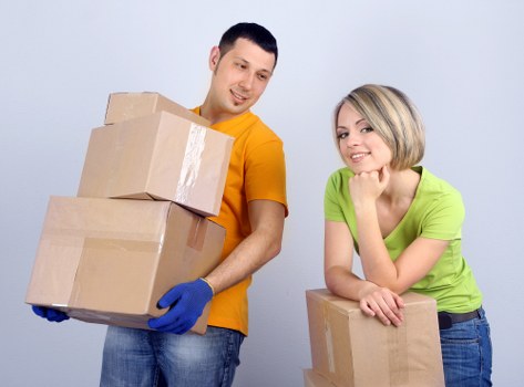Packed boxes and furniture ready for removals in Streatham