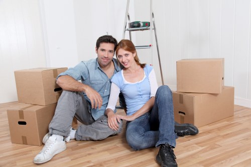 Packing and labelling items for a Streatham business move
