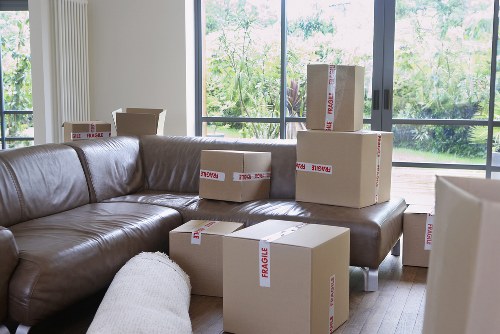 Packed apartment boxes prepared for flat removals in Streatham