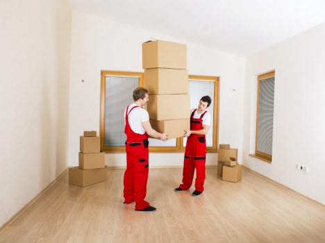 House removals service preparing items for safe loading