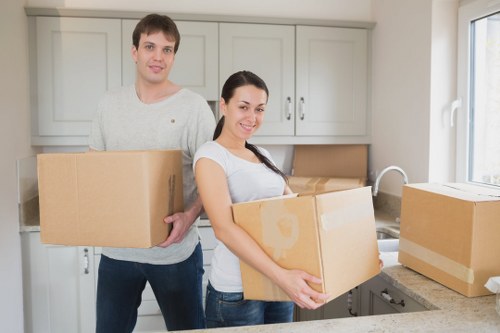 Professional commercial removals team handling office equipment